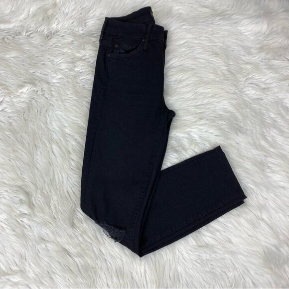 Mother The Looker Ankle Fray Skinny Guilty As Sin Designer Jean W23-24/L25 - Picture 3 of 16
